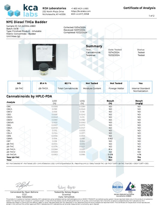 NYC Diesel Live Resin